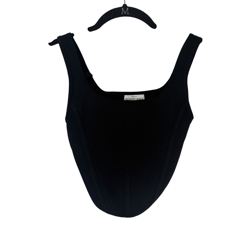 Aritzia Babaton Sculpt Knit Pointed Hem Corset Top Black XS 94800